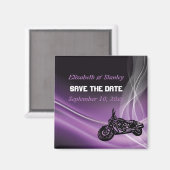 Lila Roadbiker Hochzeit Speichern Sie den Datums-M Magnet (Vorderseite/Rückseite)