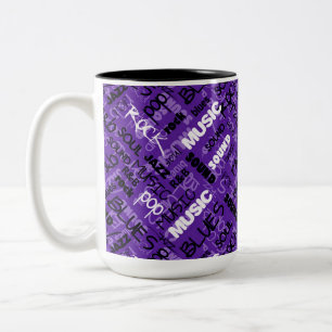 Lila Rock Pop R & B Musik Text Tasse