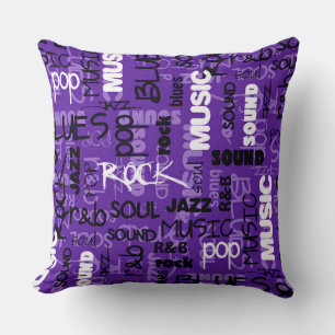 Lila Rock Pop R & B Musik Text Theme Kissen