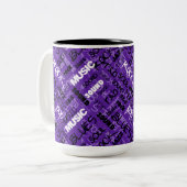 Lila Rock Pop R & B Musik Zweifarbige Tasse (Vorderseite Links)