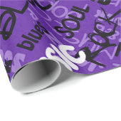 Lila Rock-Pop R & B - Whitepaper zum Ablesen von M Geschenkpapier (Rolleneckpunkt)