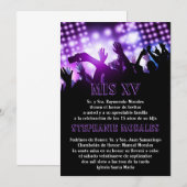 Lila Rock Star Quinceanera Geburtstagseinladung Einladung (Vorne/Hinten)