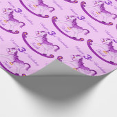 Lila Rockpferd Geschenkpapier (Ecke)