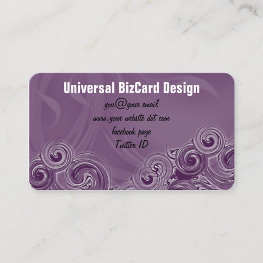 Lila rollend visitenkarte (Vorderseite)