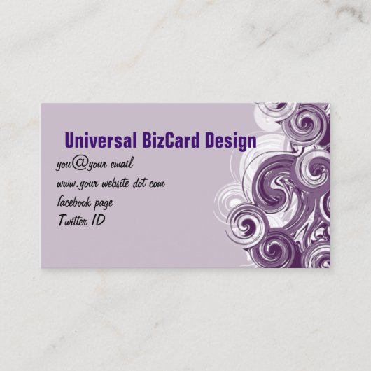Lila rollend visitenkarte (Vorderseite)