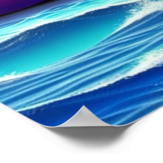 Lila Rolling Hills by Ocean Poster (Ecke)