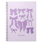 Lila romantische Bogen Notizblock (Vorderseite)