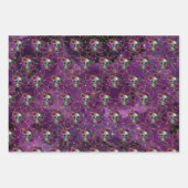 Lila romantische Gotische Hexe und Rose Geschenkpapier Set (Vorderseite 2)