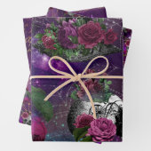 Lila romantische Gotische Hexe und Rose Geschenkpapier Set (Beispiel)