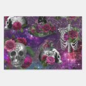 Lila romantische Gotische Hexe und Rose Geschenkpapier Set (Vorderseite)