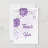 lila romantische Hochzeit Dankeskarte (Vorderseite)