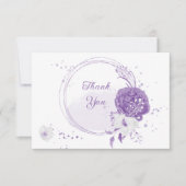 lila romantische Hochzeit Dankeskarte (Vorderseite)