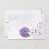 lila romantische Hochzeit Dankeskarte (Rückseite)