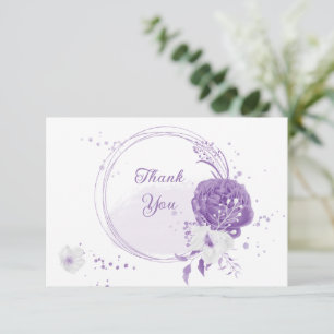 lila romantische Hochzeit Dankeskarte