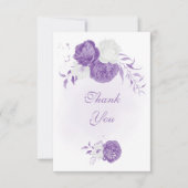 lila romantische Hochzeit Dankeskarte (Vorderseite)