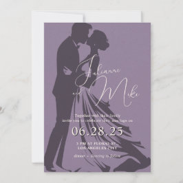 Lila romantische Hochzeitseinladung Einladung