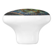 Lila Romantische Schmetterlinge Fantasia Keramikknauf (Seitenansicht)