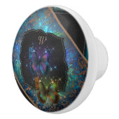 Lila Romantische Schmetterlinge Fantasia Keramikknauf (Rechts)