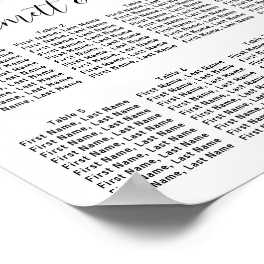 Lila rosa 8-Tisch-Hochzeitstabelle Poster (Ecke)