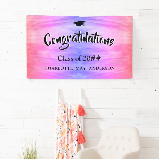 Lila rosa Abschluss Banner (Insitu)