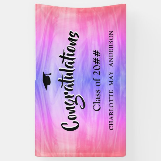 Lila rosa Abschluss Banner (Vertikal)