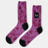 Lila-rosa abstrakt-erkältetes Monogramm Socken (Linkes Detail)