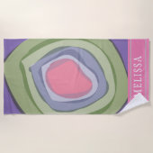 Lila rosa Abstrakt Personalisiert Strandtuch (Vorderseite)