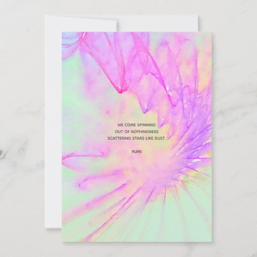 Lila-rosa-Abstrakte Wasserfarbe, Einladung (Rückseite)