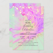 Lila-rosa-Abstrakte Wasserfarbe, Einladung (Vorne/Hinten)