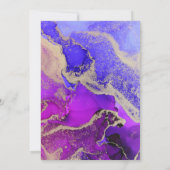 Lila, rosa Abstrakter Goldfilm Hochzeitsflat Save The Date (Rückseite)