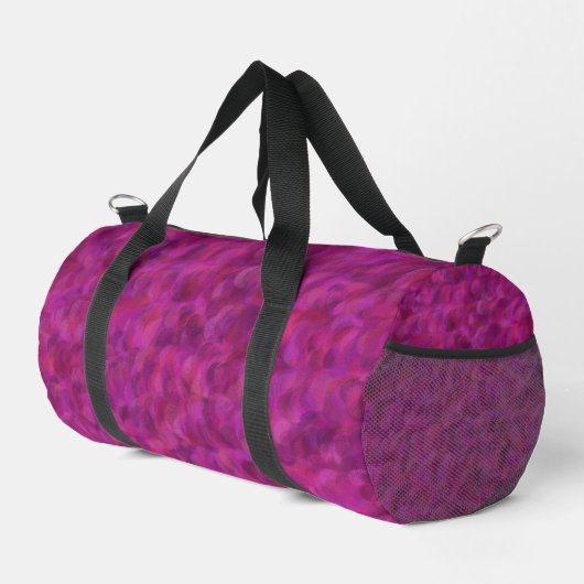 Lila rosa Abstraktes Nahtloses Muster Duffle Bag (Rechte Ecke)