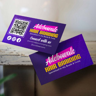 Lila, Rosa Afrikanische Haare Verbinde dich mit un Visitenkarte
