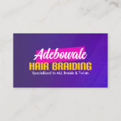 Lila, rosa afrikanisches Haar Verbinden mit uns QR Visitenkarte (Rückseite)