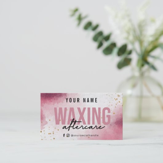 Lila rosa Aftercare-Karte Visitenkarte (Stehend Vorderseite)