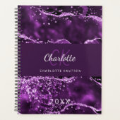 Lila-rosa-agate-Marmormonogramm 2026 Planer (Vorderseite)