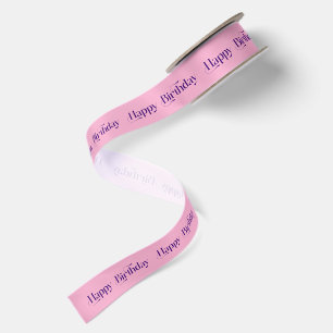 Lila Rosa Alles Gute zum Geburtstag Retro-Typograf Satinband