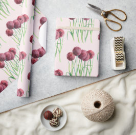 Lila Rosa Allium Blume Aquarellbilder Geschenkpapier