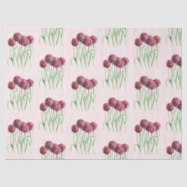 Lila Rosa Allium Blume Aquarellbilder Seidenpapier