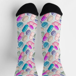 Lila, rosa & aqua Pharmacy Socks CPhT Socken