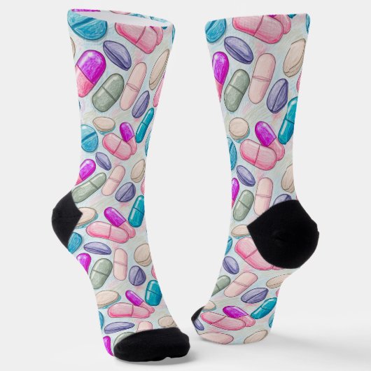 Lila, rosa & aqua Pharmacy Socks CPhT Socken (Gewinkelt)
