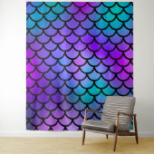 Lila-rosa-Aquamarin-blaue Meerjungfotografie Hinte Wandteppich (Beispiel)