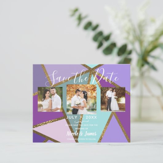 Lila-Rosa-Aquamarin-Türkis- und Bronzemedaille (Stehend Vorderseite)