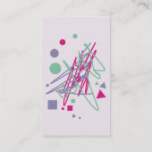 Lila rosa Aquamarine Formen Linien Party Plane Visitenkarte (Rückseite)
