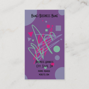 Lila rosa Aquamarine Formen Linien Party Plane Visitenkarte