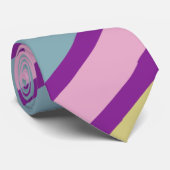 Lila, rosa, aquamarine und gelbe gestreifte krawatte (Gerollt)