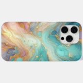 Lila rosa Aquamarines Aqua Blue Gold Marmor Case-Mate iPhone Hülle (Rückseite (Horizontal))