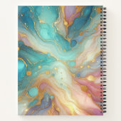 Lila rosa Aquamarines Aqua Blue Gold Marmor Notizblock (Rückseite)