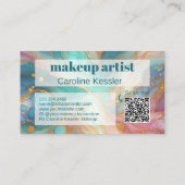 Lila rosa Aquamarines Aqua Blue Gold Marmor Visitenkarte (Rückseite)