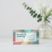 Lila rosa Aquamarines Aqua Blue Gold Marmor Visitenkarte (Stehend Vorderseite)