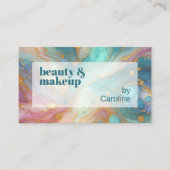 Lila rosa Aquamarines Aqua Blue Gold Marmor Visitenkarte (Vorderseite)